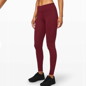 Lululemon Speed Up Tight 28" *Full-On Luxtreme Deep Rouge size 4 like new